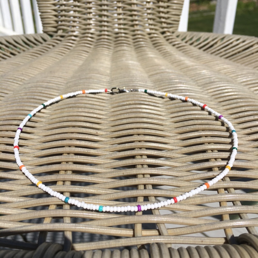 VSCO Seed Bead Necklace/Choker Rainbow Dash
